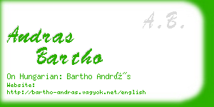 andras bartho business card